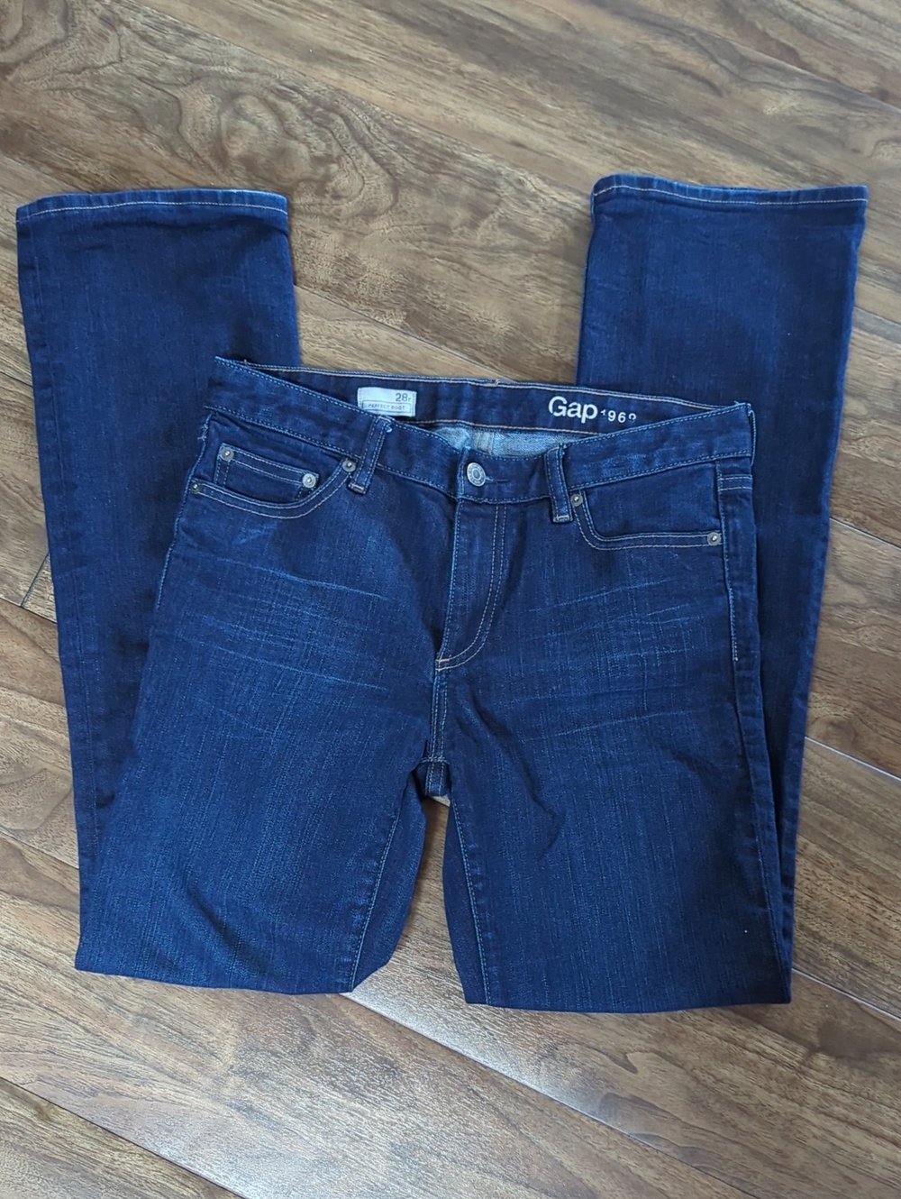 GAP Women's Perfect Boot Jeans in Dark Blue Wash